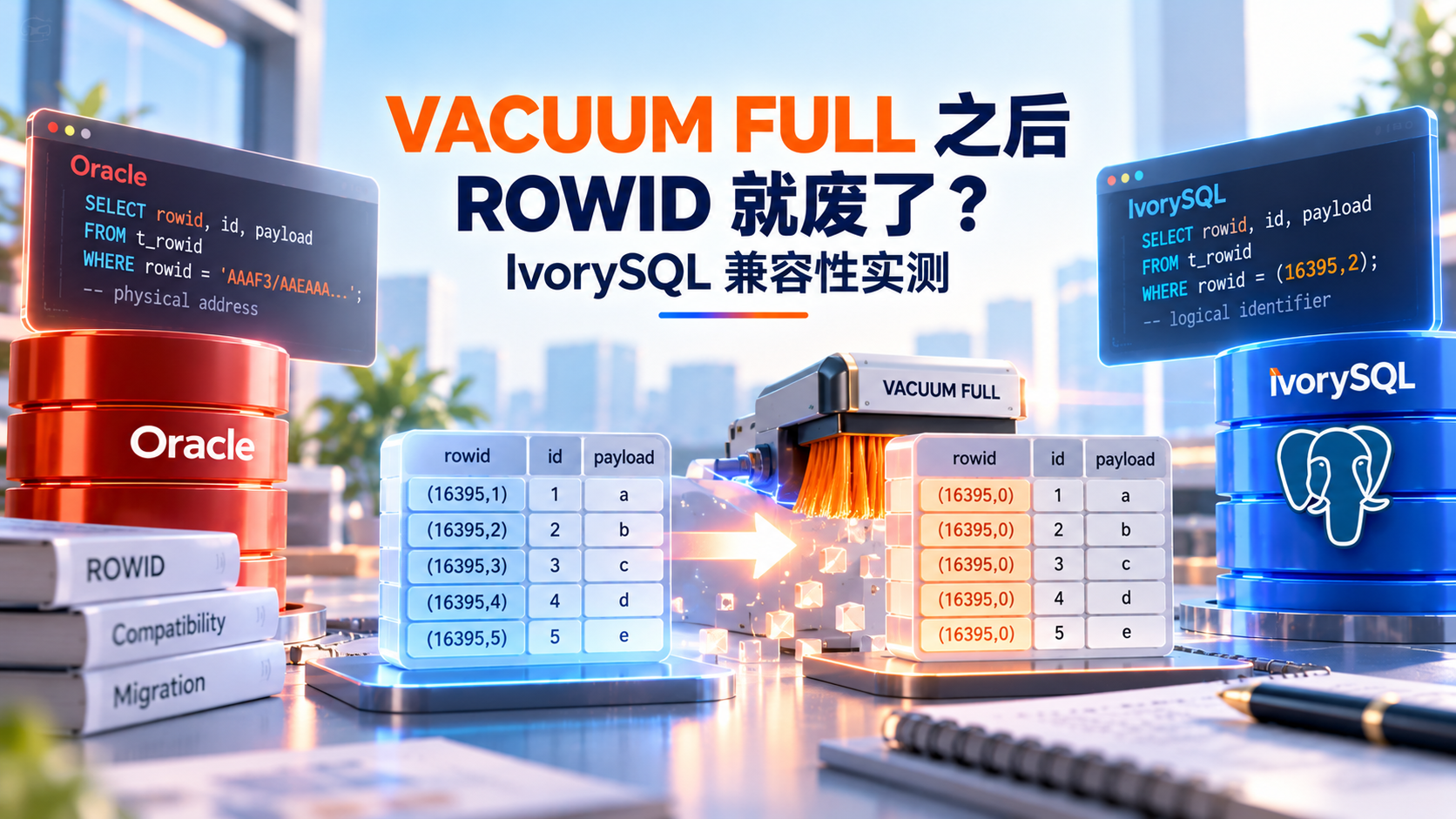 VACUUM FULL 之后 ROWID 就废了?IvorySQL 兼容性实测