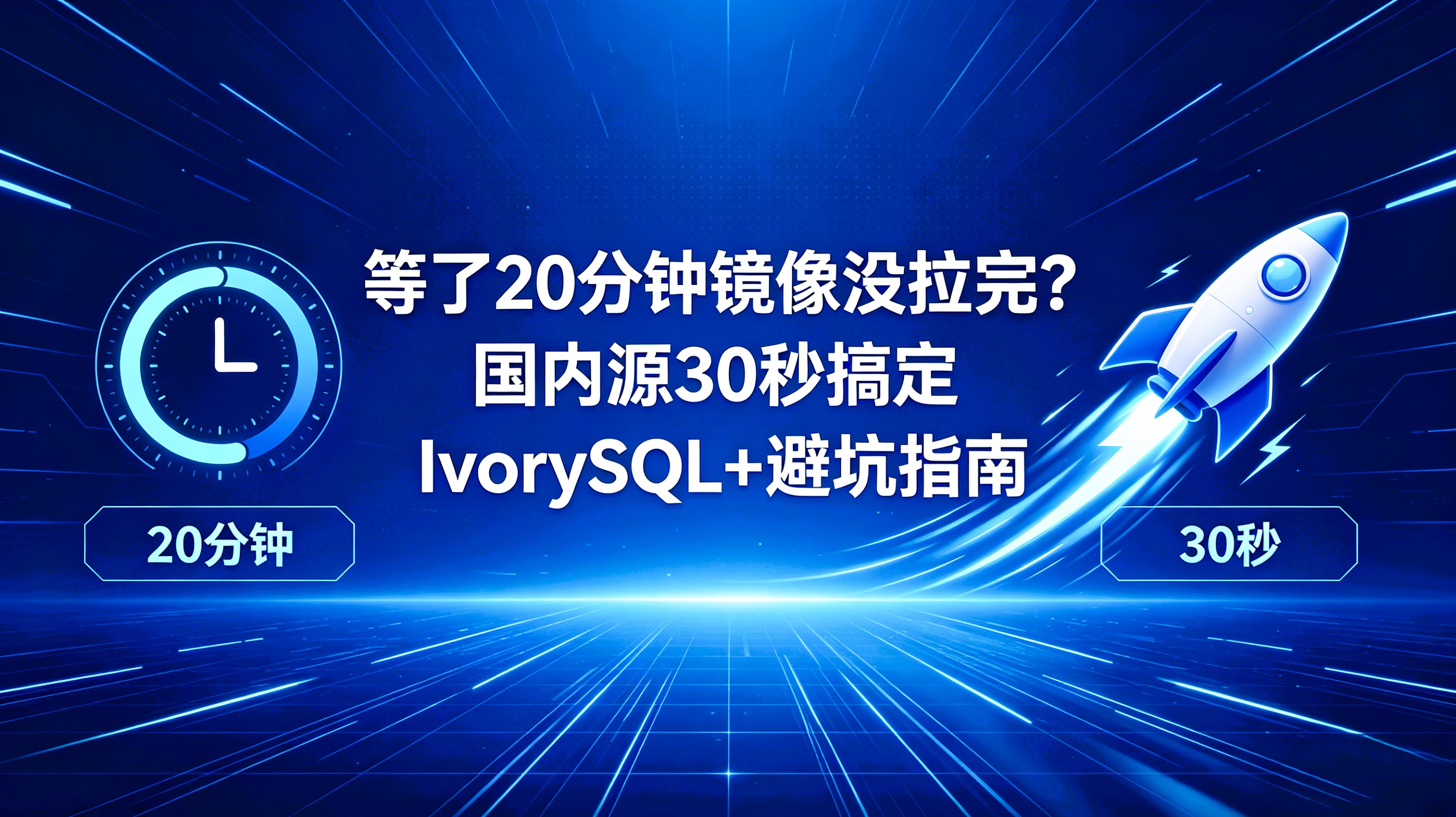 等了20分钟镜像没拉完?国内源30秒搞定IvorySQL+避坑指南