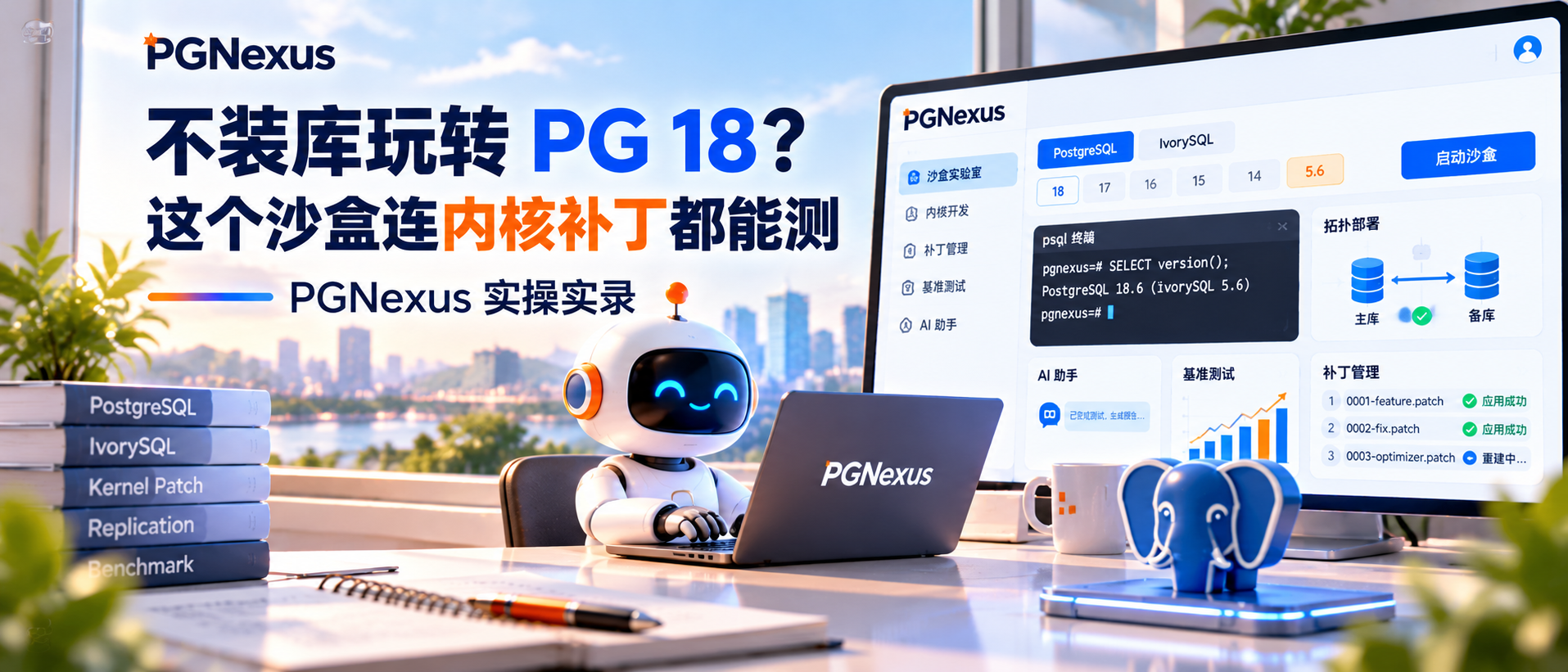 不装库玩转 PG 18?这个沙盒连内核补丁都能测 —— PGNexus 实操实录